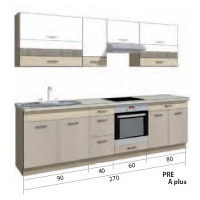 Virtuvės komplektas FD PREMIO A PLUS BASIC 270 be stalviršio